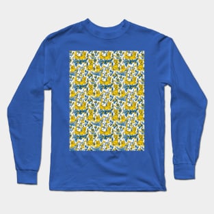 Ukraine Cats Retro 30s Floral Vintage Ukrainian Pattern Long Sleeve T-Shirt